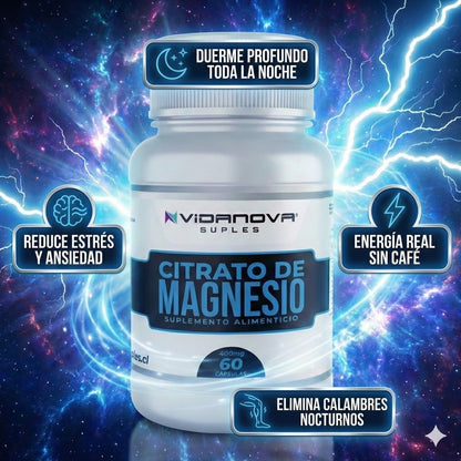 Citrato De Magnesio 400mg 60 Capsulas ⚡🌀