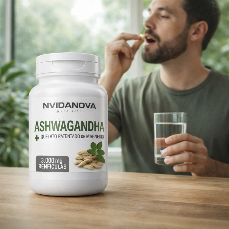 Ashwagandha + Magnesio 1000mg 60 Capsulas 🍃😀