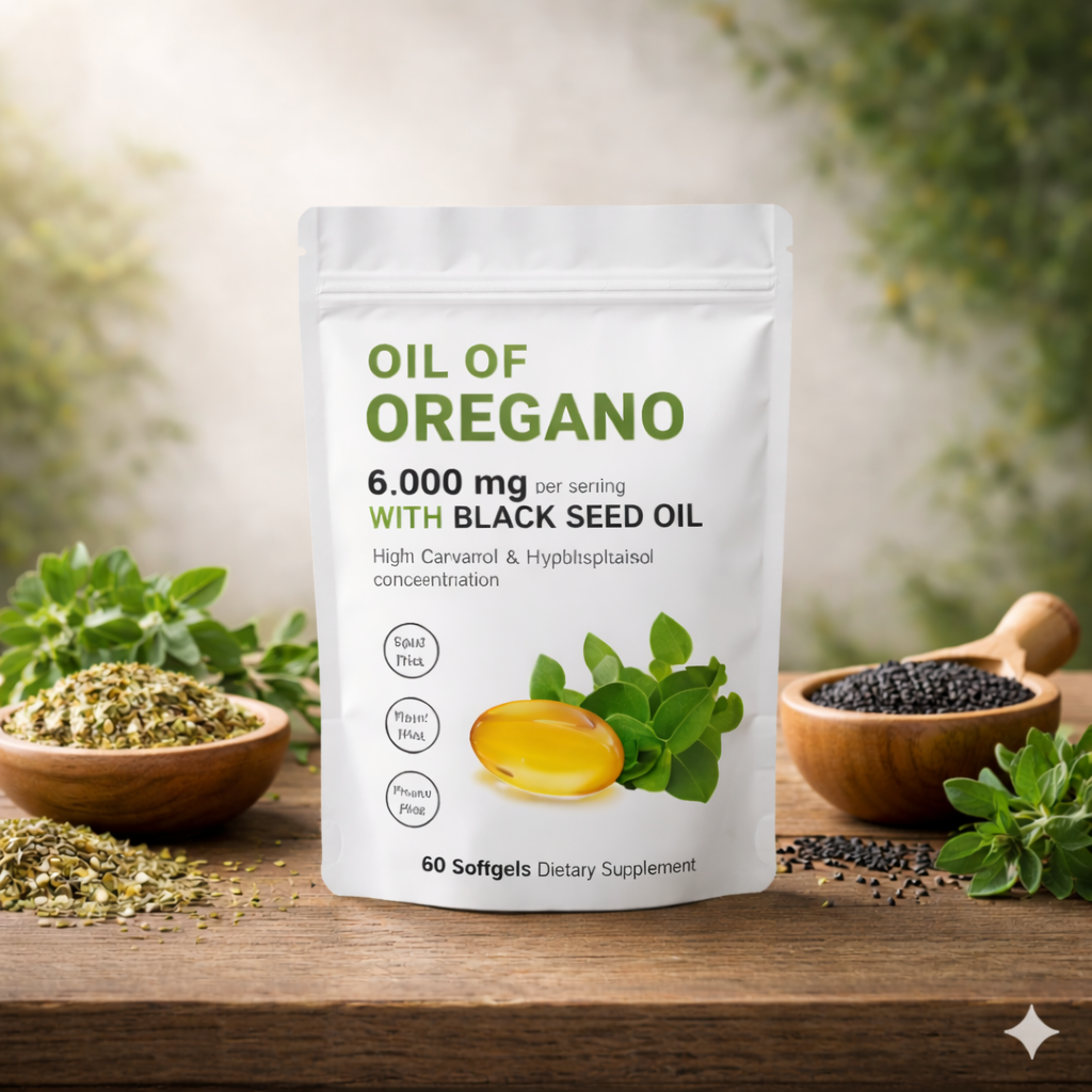 Aceite De Orégano 6000 Mg 60 capsulas💚🌿