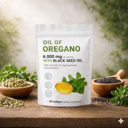 Aceite De Orégano 6000 Mg 60 capsulas💚🌿